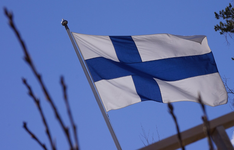 Historie der Sauna: Finnische Flagge