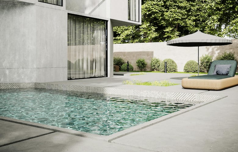 Outdoor-Jacuzzi aus Beton