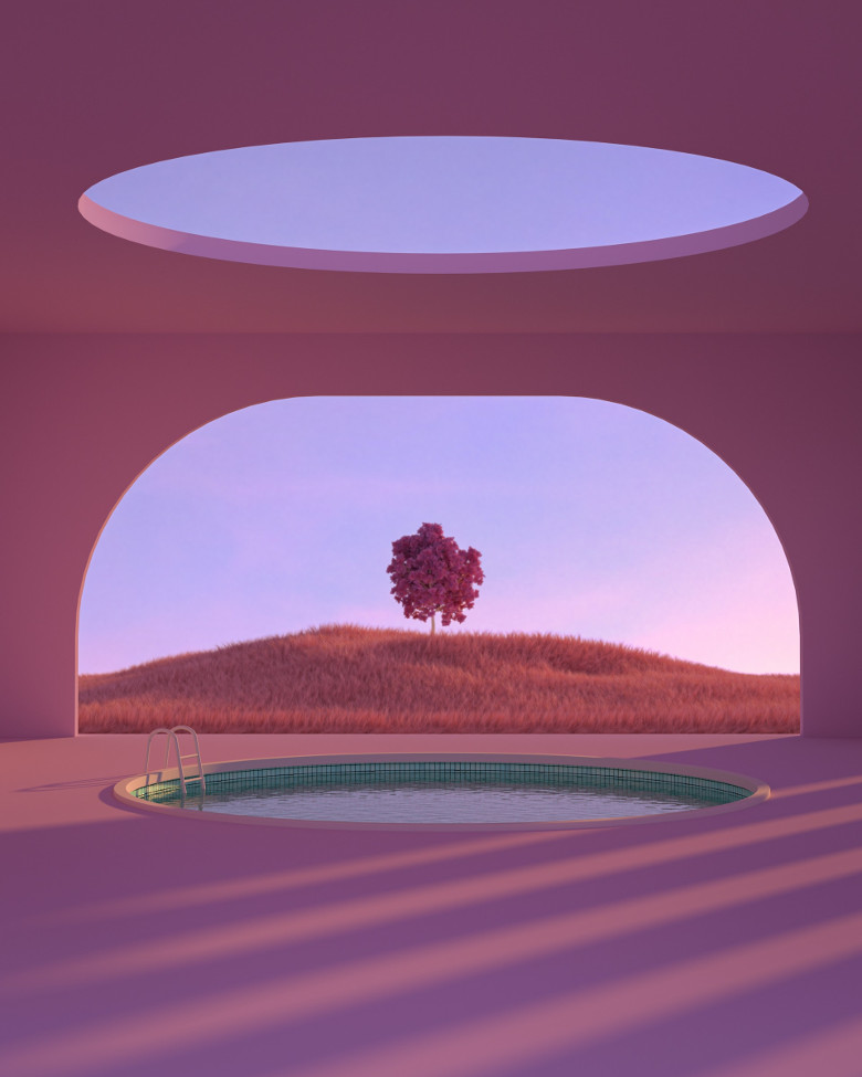 Pool und Baum