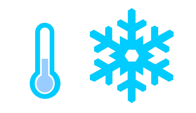 Symbol Frost-Temperatur: Nichtbenutzung Whirlpool im Winter 