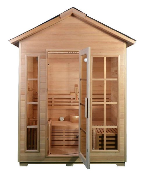 Aussensauna Zedernholz Grosse Fenster