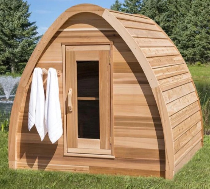 Aussensauna Zedernholz Grosse Fenster