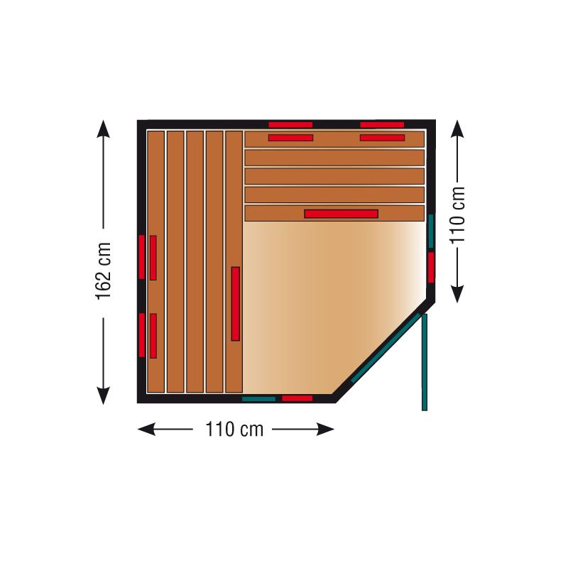 Infrarotkabine ThermoSpa ID 140 Eck Ganzglastüre