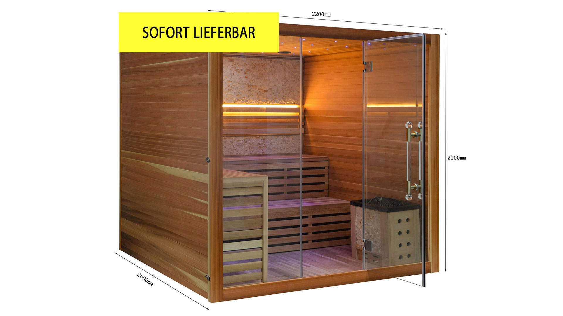 Innen Sauna Zedernholz 220