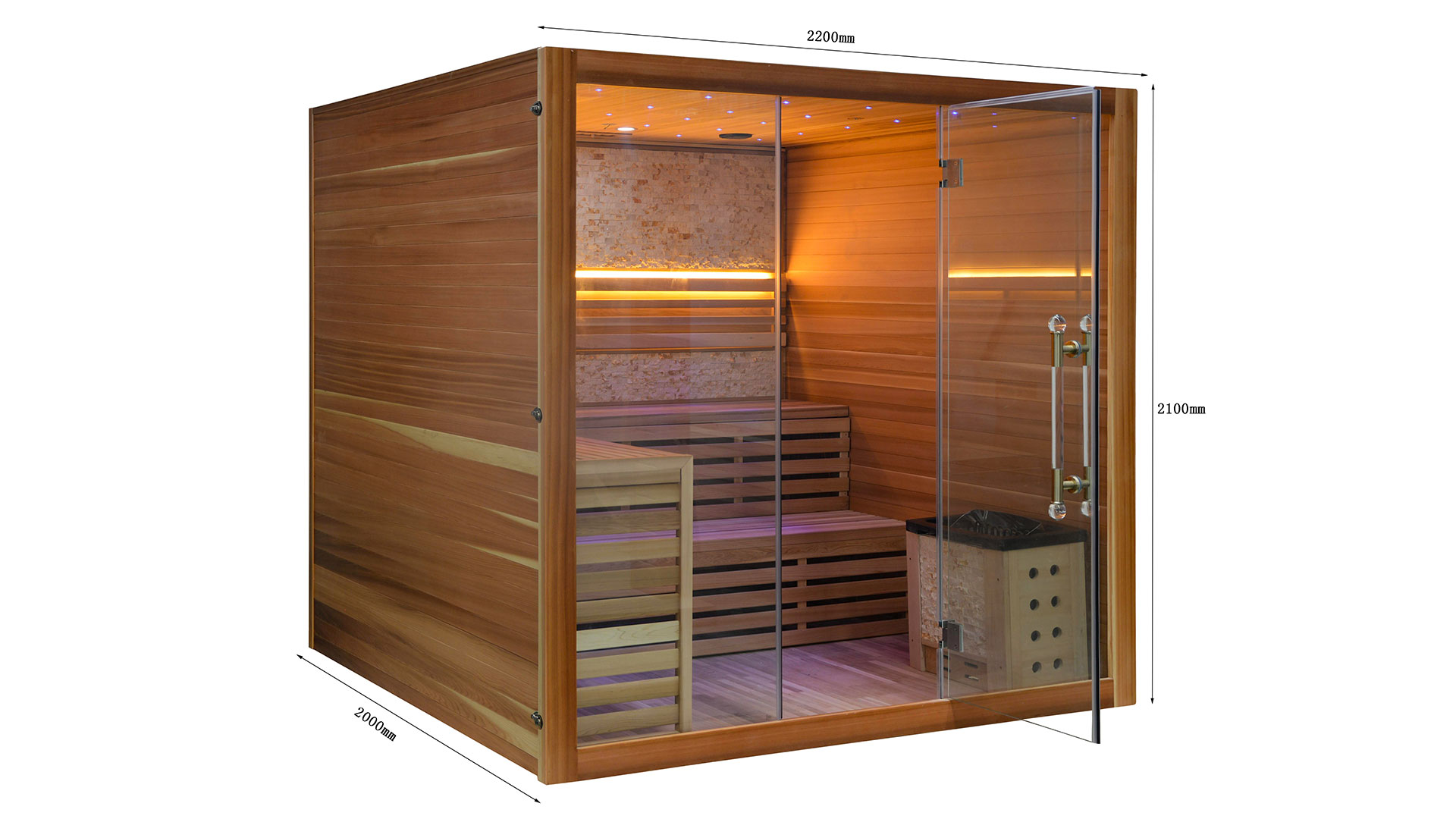 Innen Sauna Zedernholz 220 **SHOWROOM MODELL**