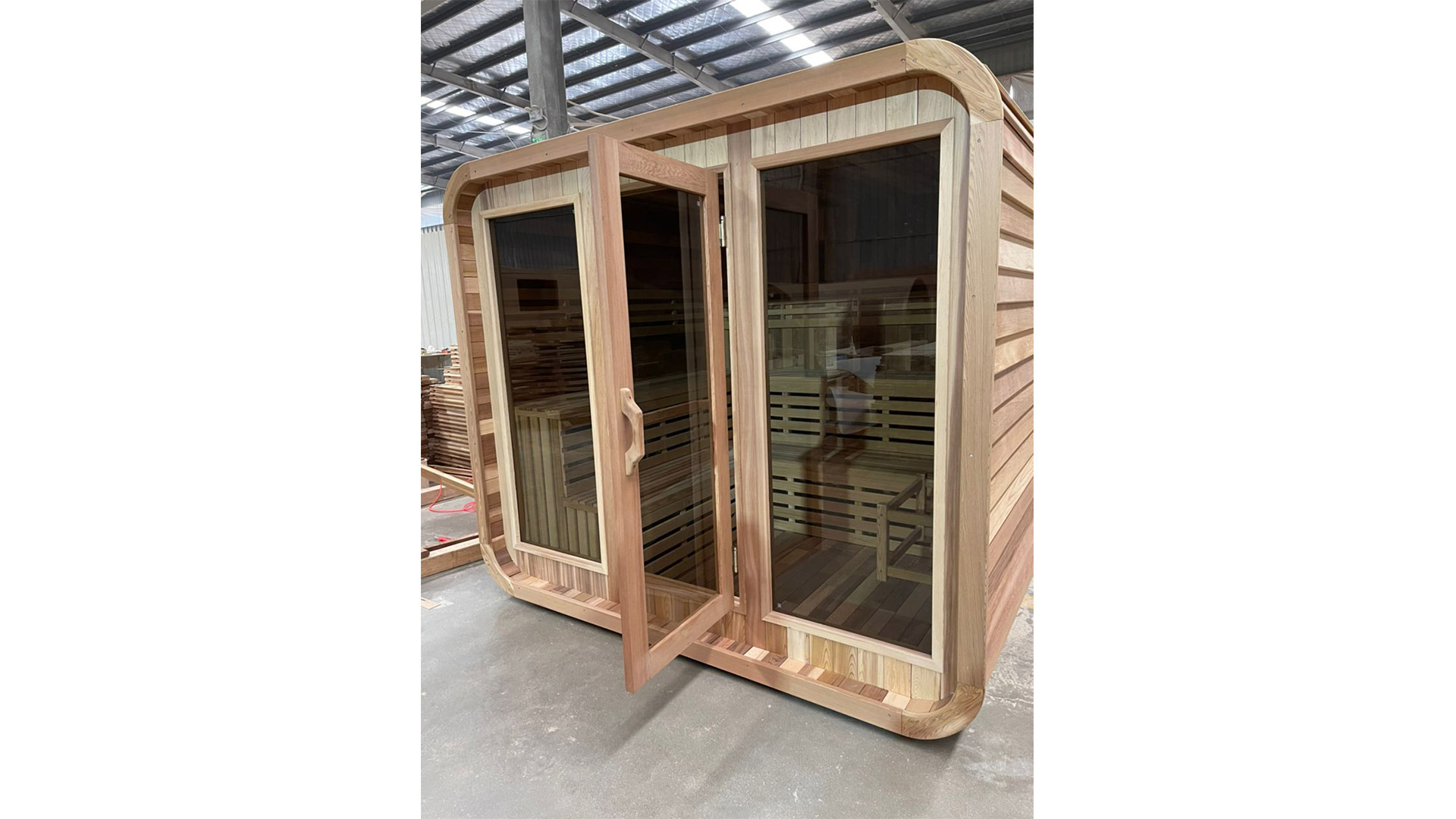 Aussensauna Panorama Zedernholz **Package DEAL**