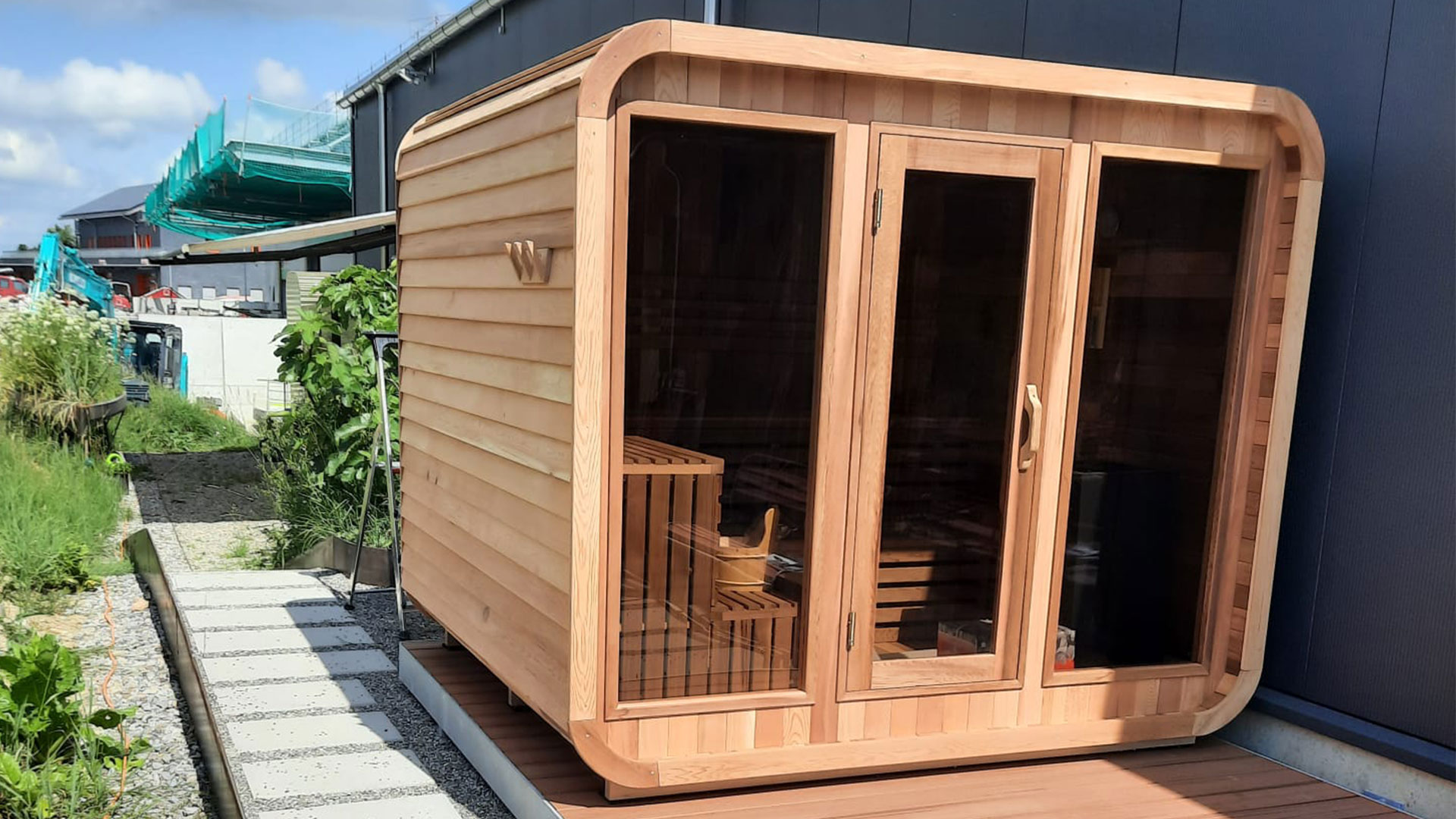 Aussensauna Panorama Zedernholz **Package DEAL**