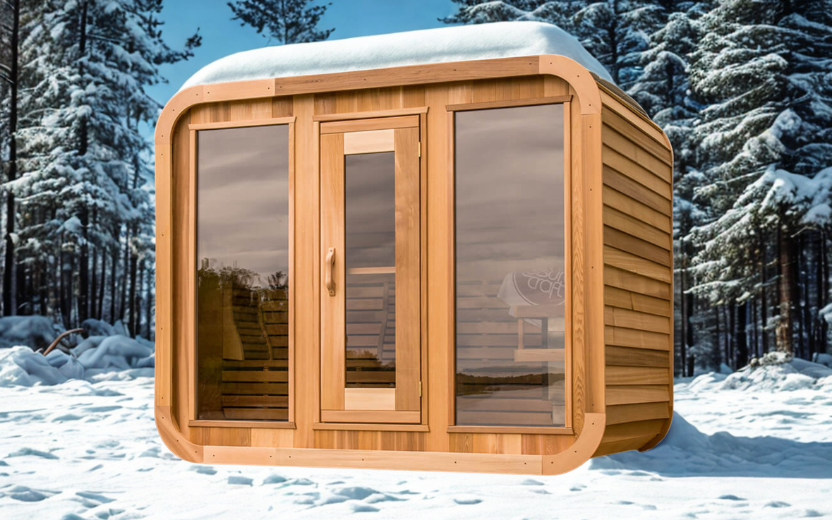 Aussensauna Panorama Zedernholz **Package DEAL**