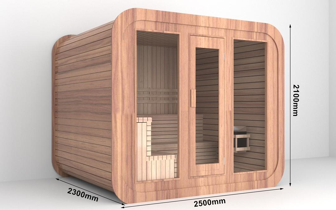 Aussensauna Panorama Zedernholz **Package DEAL**