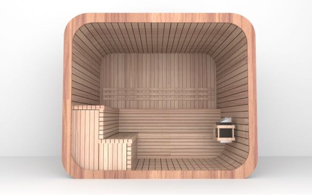 Aussensauna Panorama Zedernholz **Package DEAL**