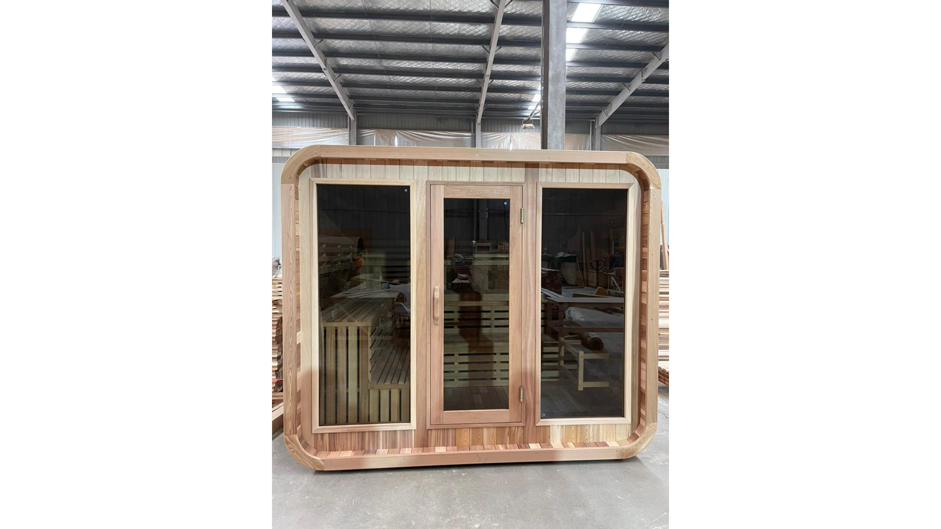 Aussensauna Panorama Zedernholz **Package DEAL**