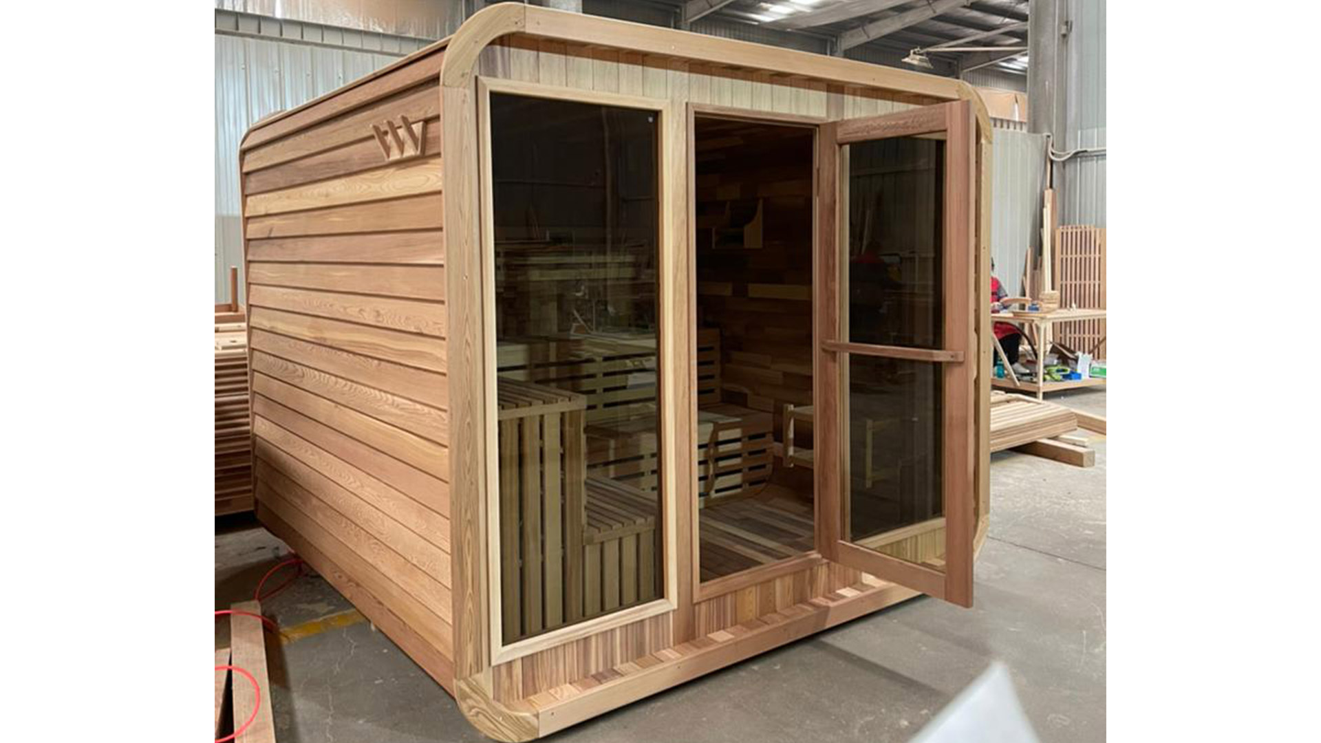 Aussensauna Panorama Zedernholz **Package DEAL**