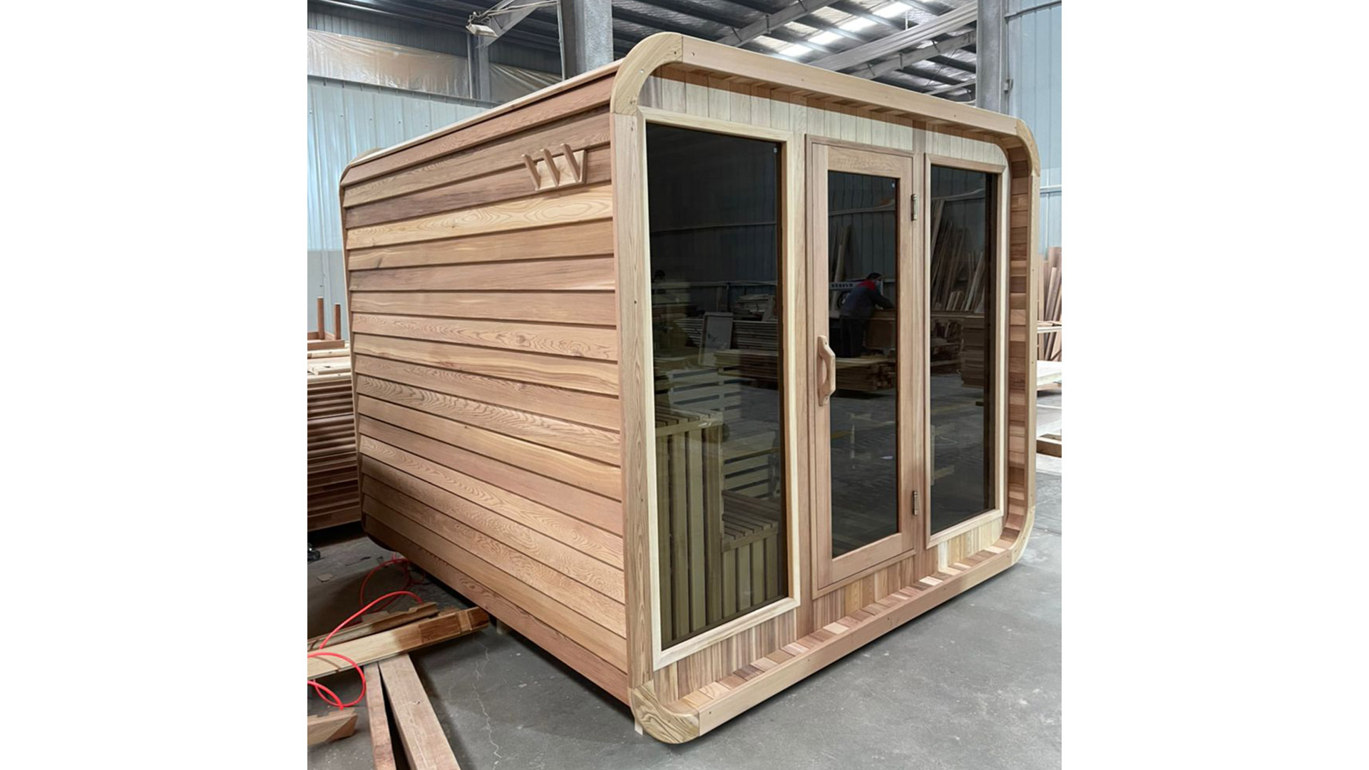 Aussensauna Panorama Zedernholz **Package DEAL**