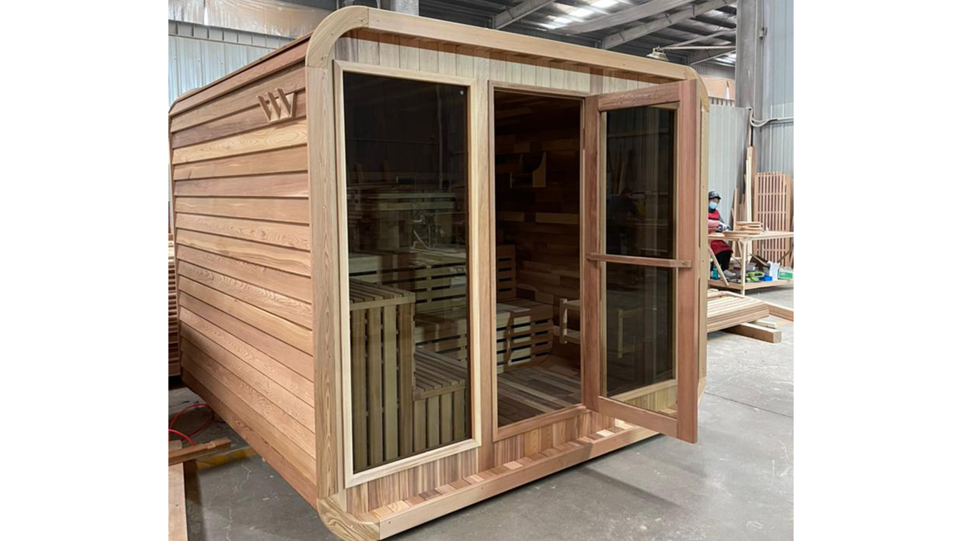 Aussensauna Panorama Zedernholz **Package DEAL**