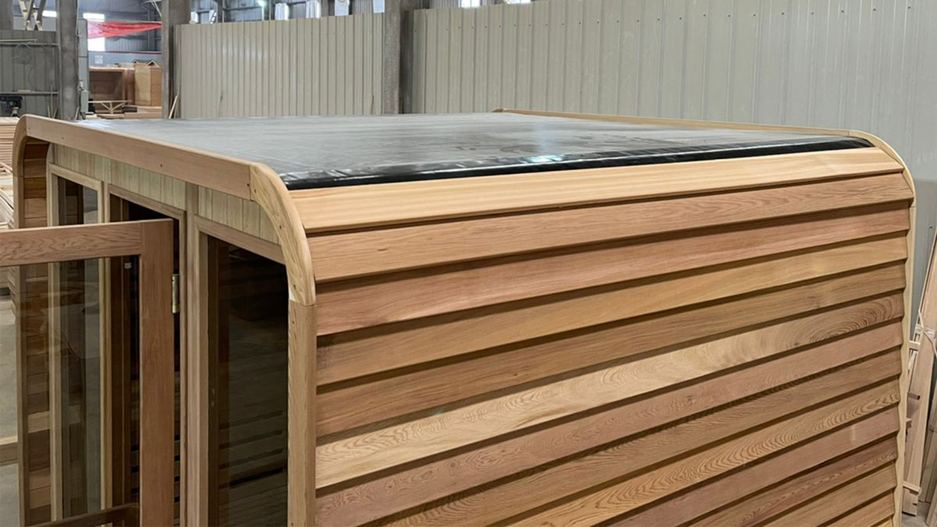 Aussensauna Panorama Zedernholz **Package DEAL**