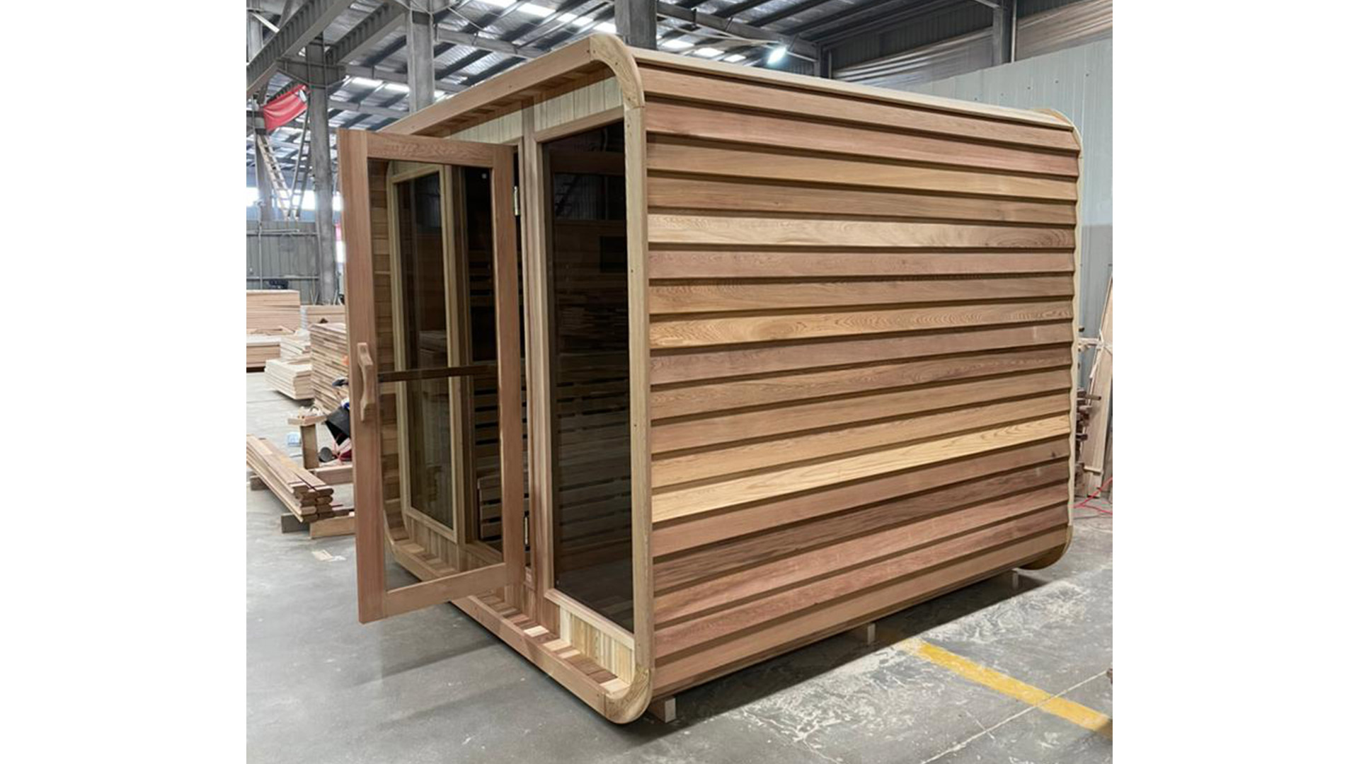 Aussensauna Panorama Zedernholz **Package DEAL**