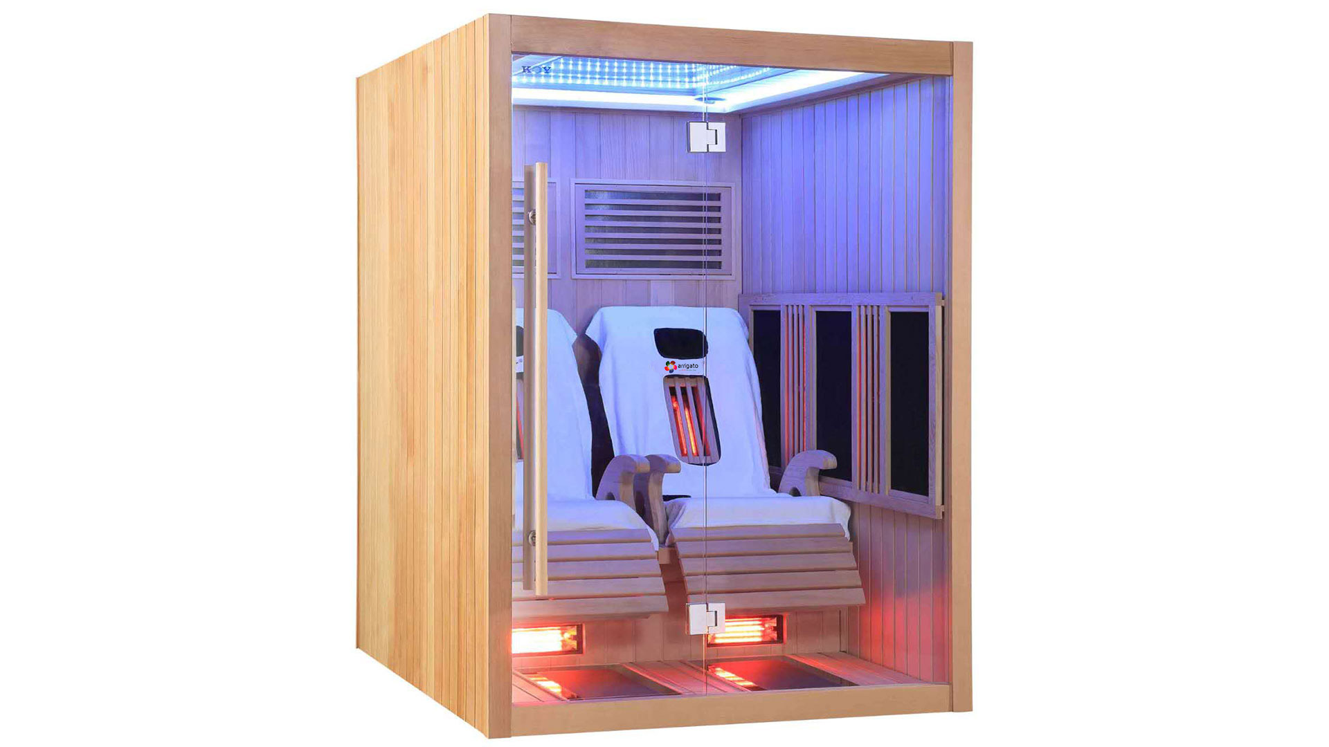 Infrarotkabine Zeder mit Massagesessel **Vollspektrumstrahler **