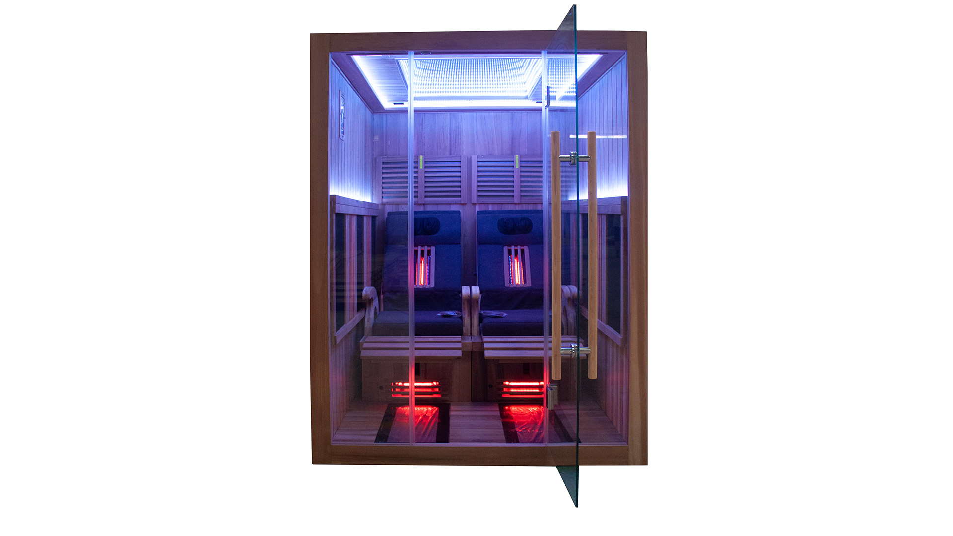 Infrarotkabine Zeder mit Massagesessel **Vollspektrumstrahler **