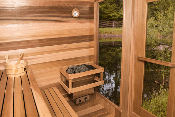 Aussensauna Panorama Zedernholz 2m x  2m **Package DEAL**