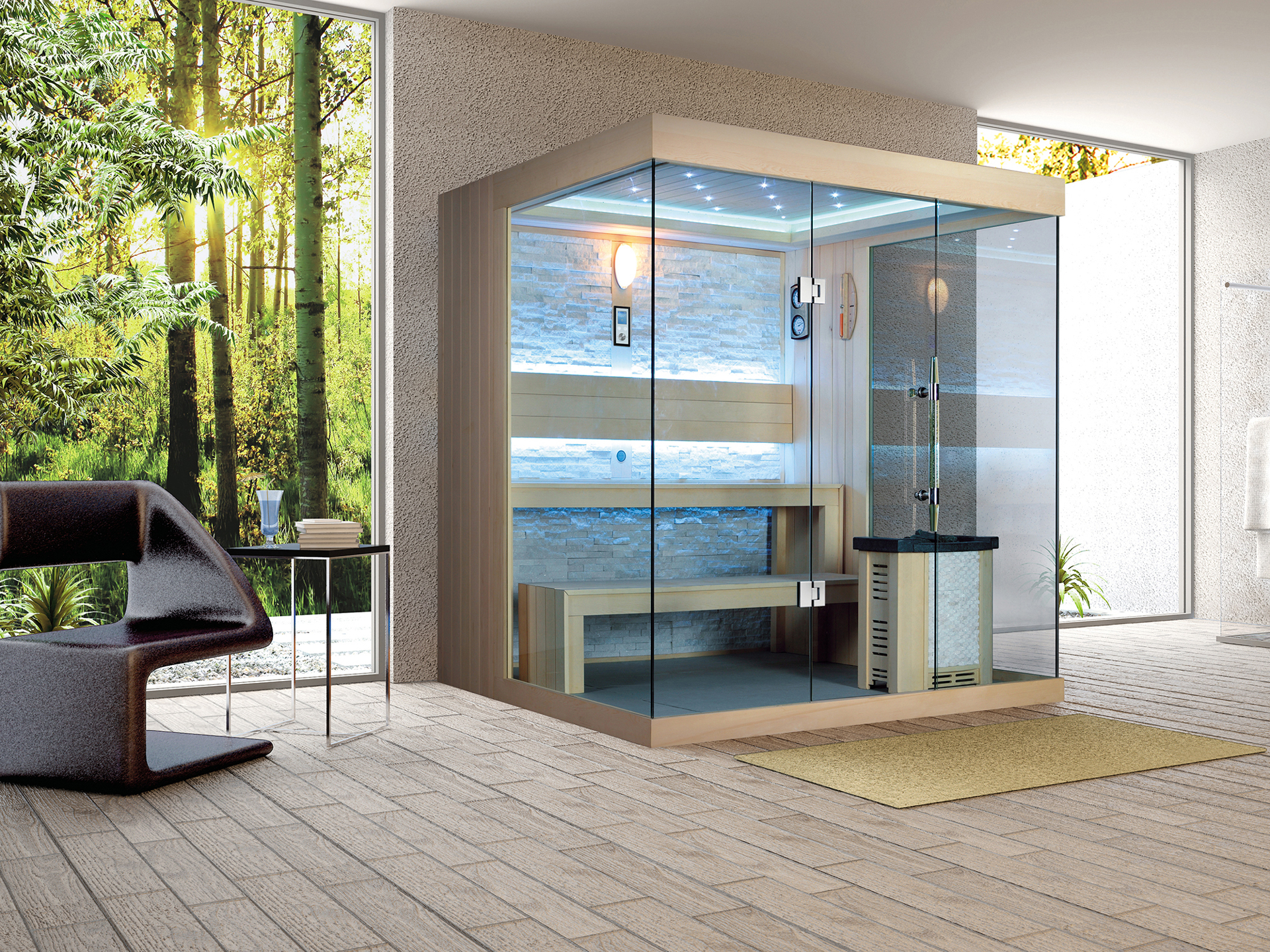 Innen Sauna Stockholm Black Stone