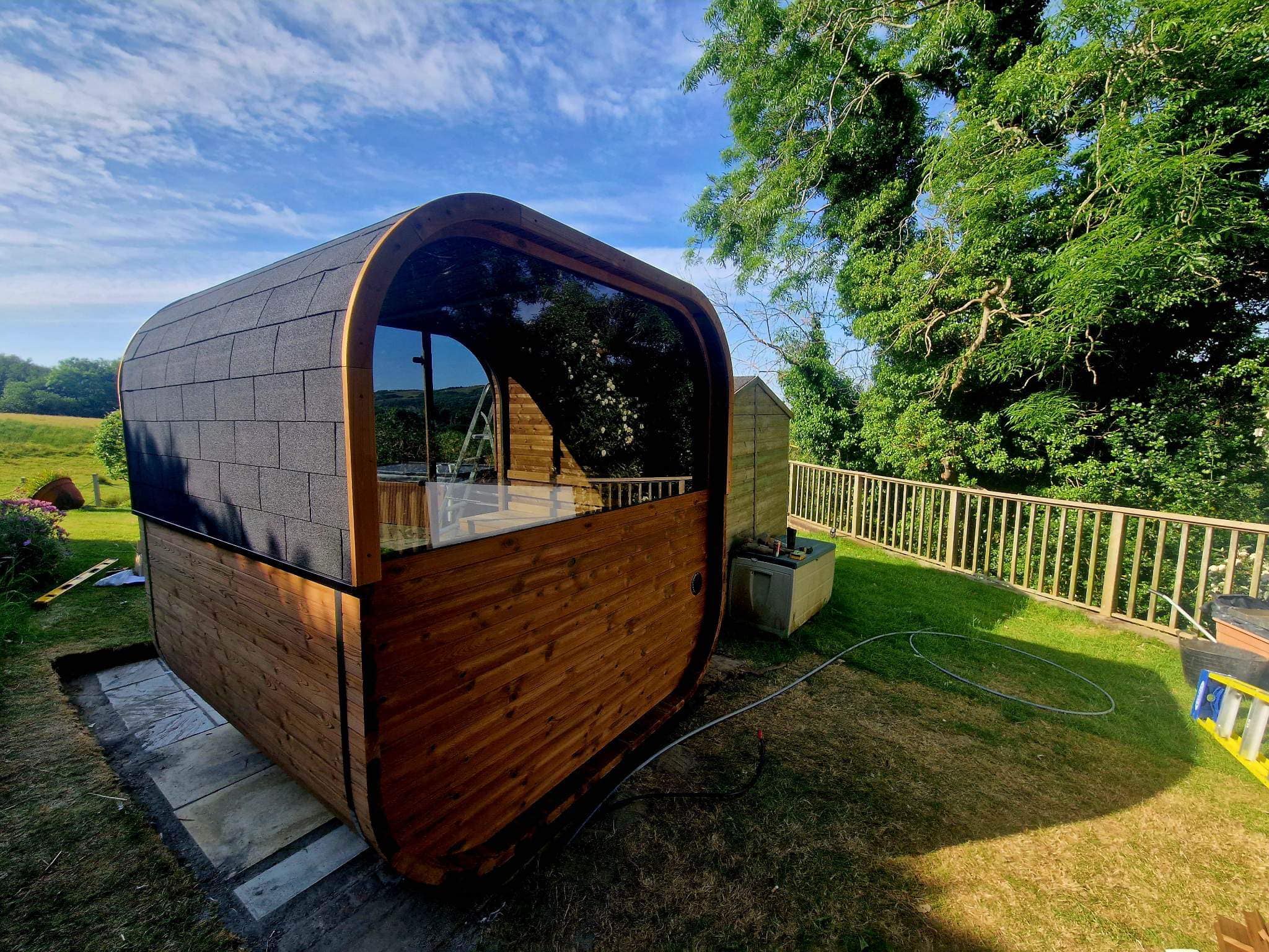 Aussensauna Panorama Thermoholz 210 **Package DEAL**