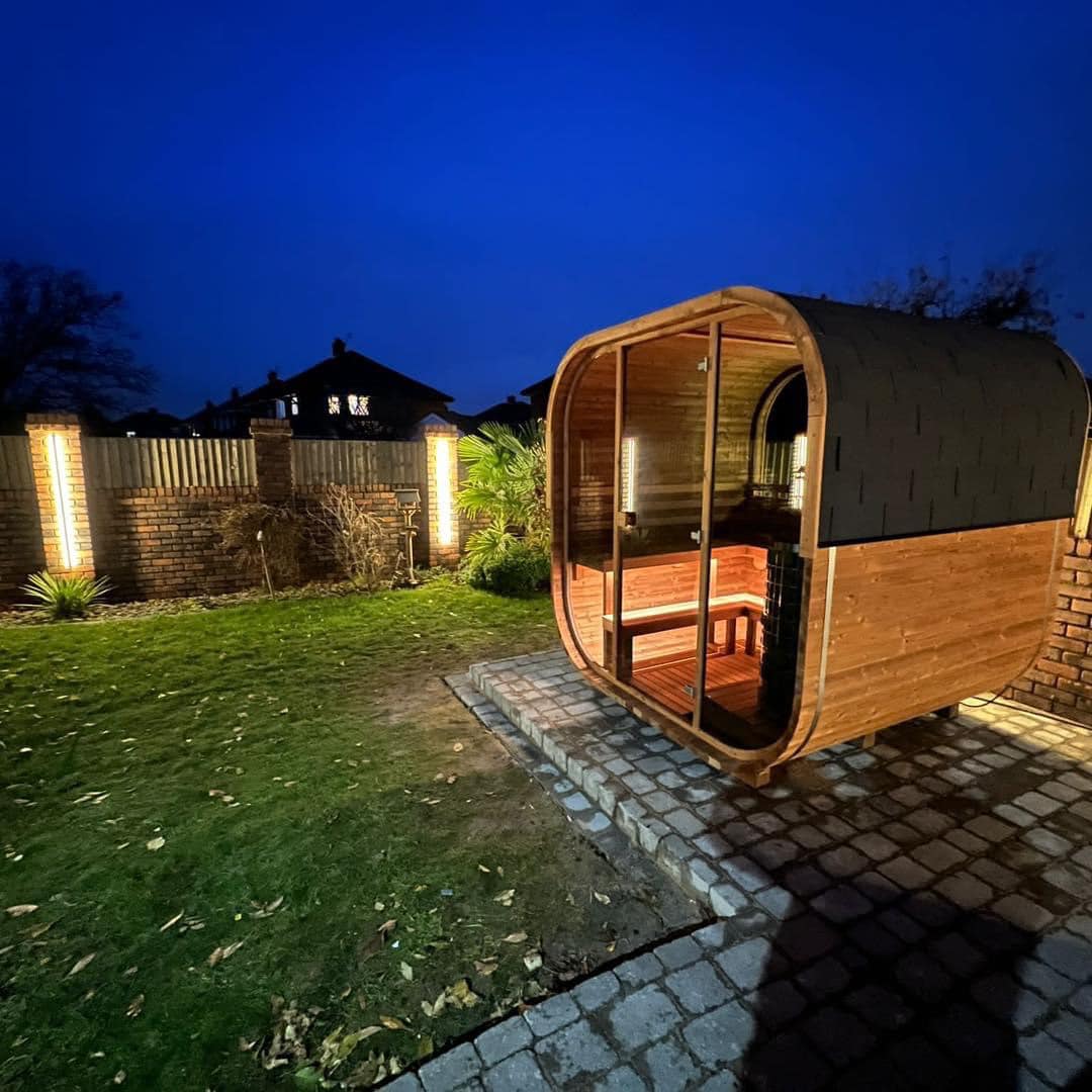 Aussensauna Panorama Thermoholz 210 **Package DEAL**