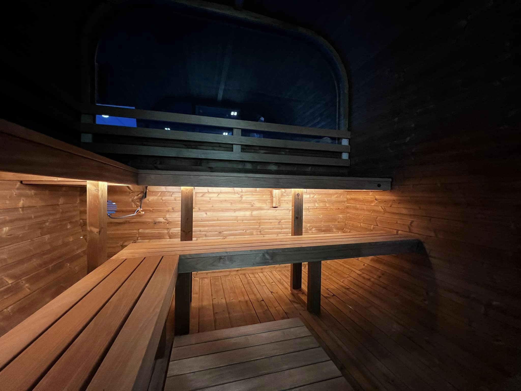 Aussensauna Panorama Thermoholz 210 **Package DEAL**
