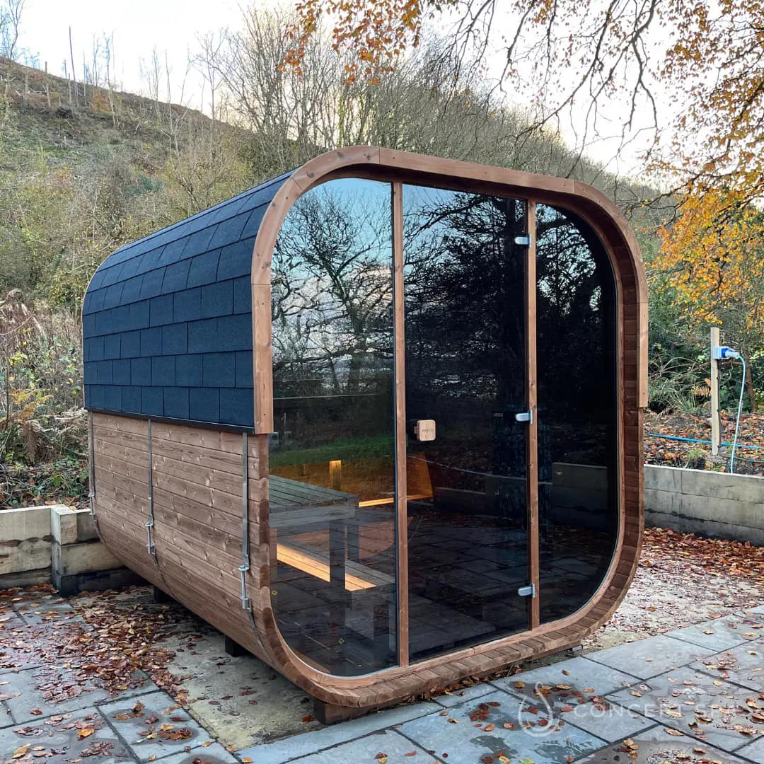 Aussensauna Panorama Thermoholz 210 **Package DEAL**