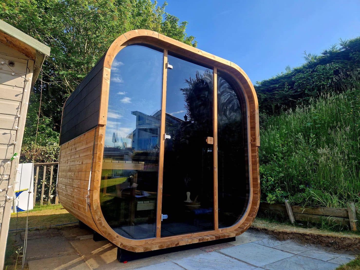 Aussensauna Panorama Thermoholz 210 **Package DEAL**