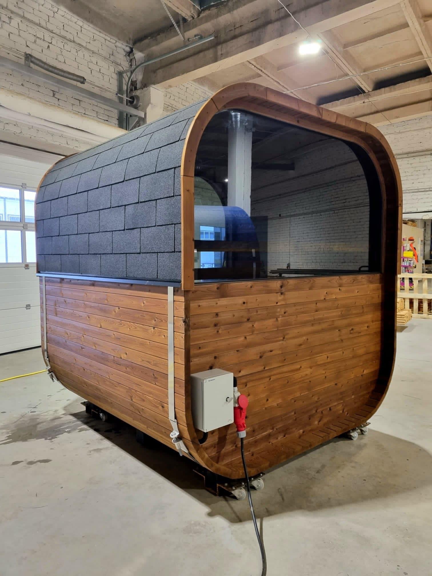 Aussensauna Panorama Thermoholz 210 **Package DEAL**