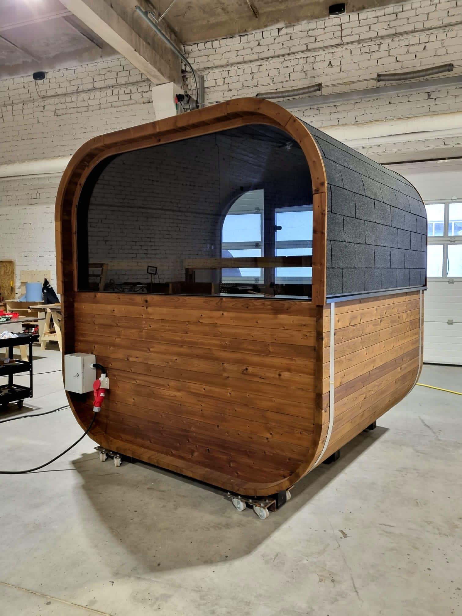 Aussensauna Panorama Thermoholz 210 **Package DEAL**