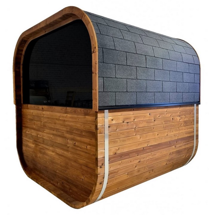 Aussensauna Panorama Thermoholz 210 **Package DEAL**