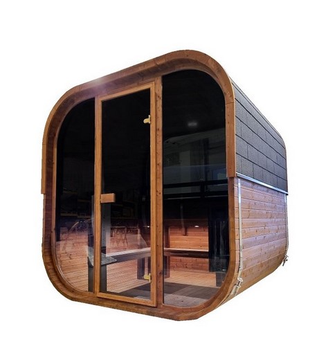 Aussensauna Panorama Thermoholz 210 **Package DEAL**