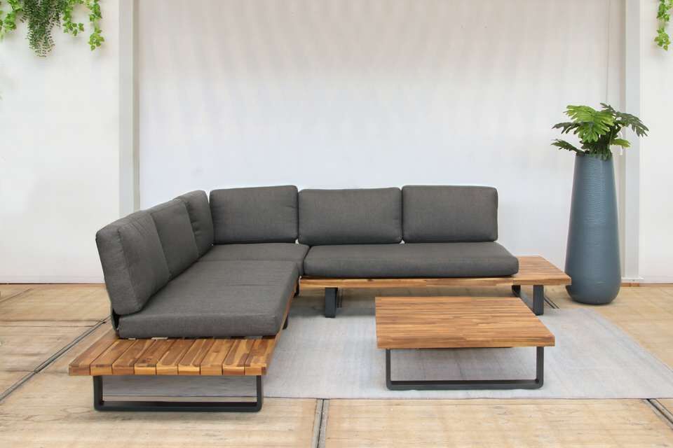 Loungeset Mississippi Anthrazit mit Akazie