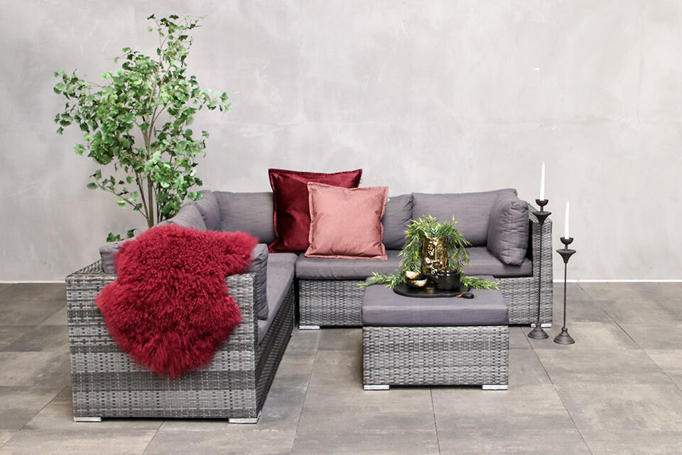 Loungeset Levy Anthrazit Rattan