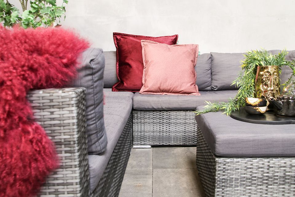 Loungeset Levy Anthrazit Rattan