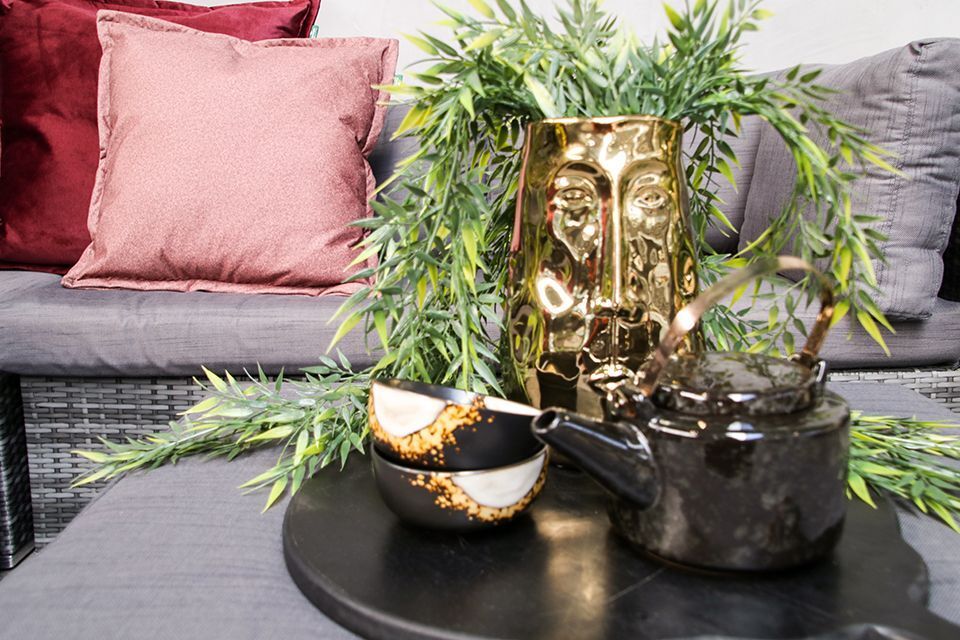 Loungeset Levy Anthrazit Rattan
