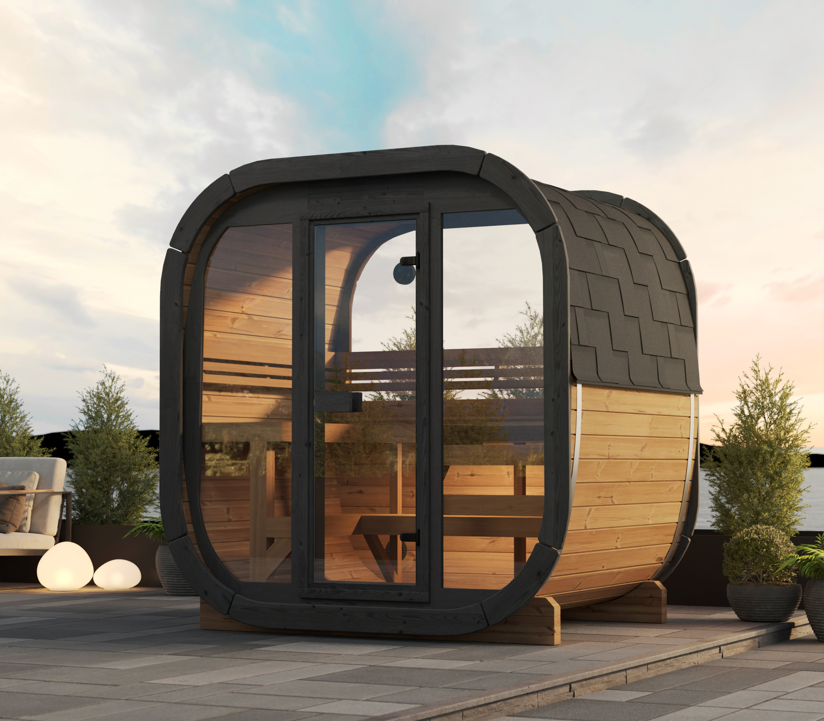 Outdoor Sauna Centurion 130 – **Platin Version**