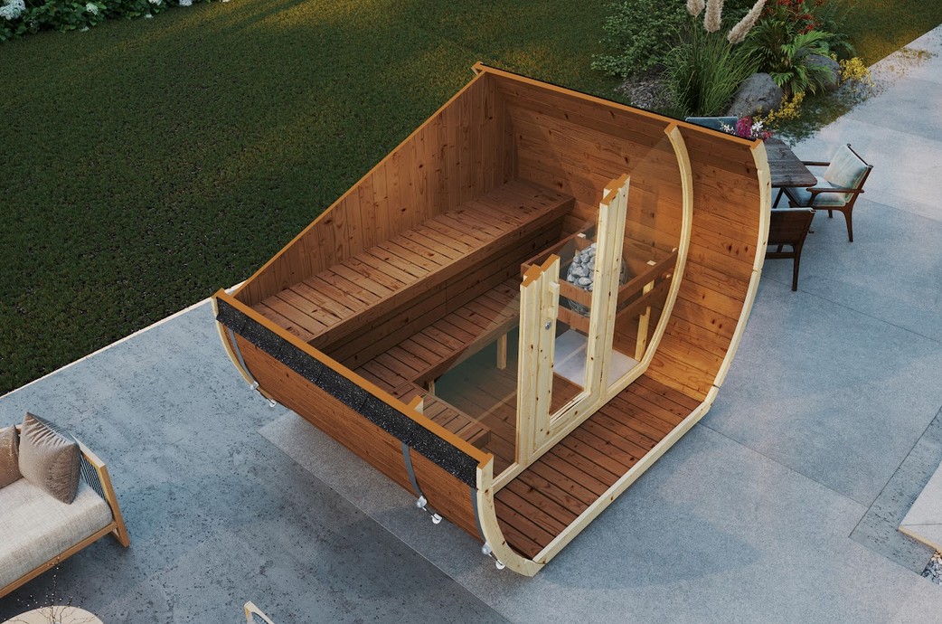 Outdoor Sauna AURORA 200 Thermoholz – **Platin Version**