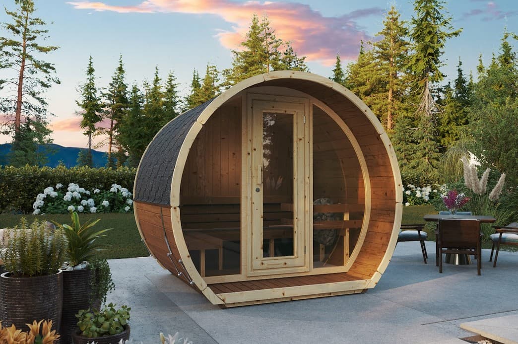 Outdoor Sauna AURORA 200 Thermoholz – **Platin Version**