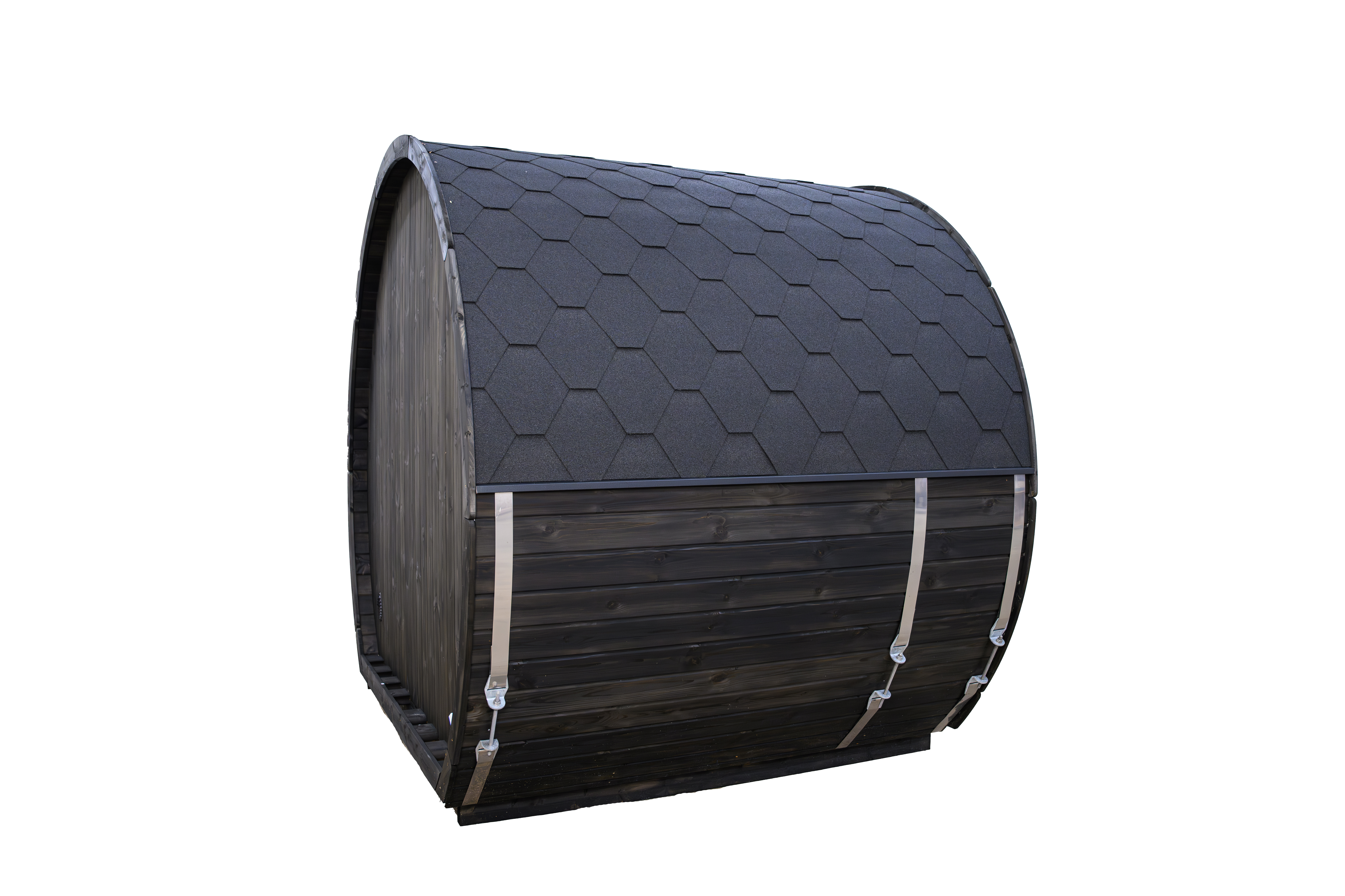 Outdoor Sauna AURORA 200 FULL BLACK Thermoholz – **Platin Version**