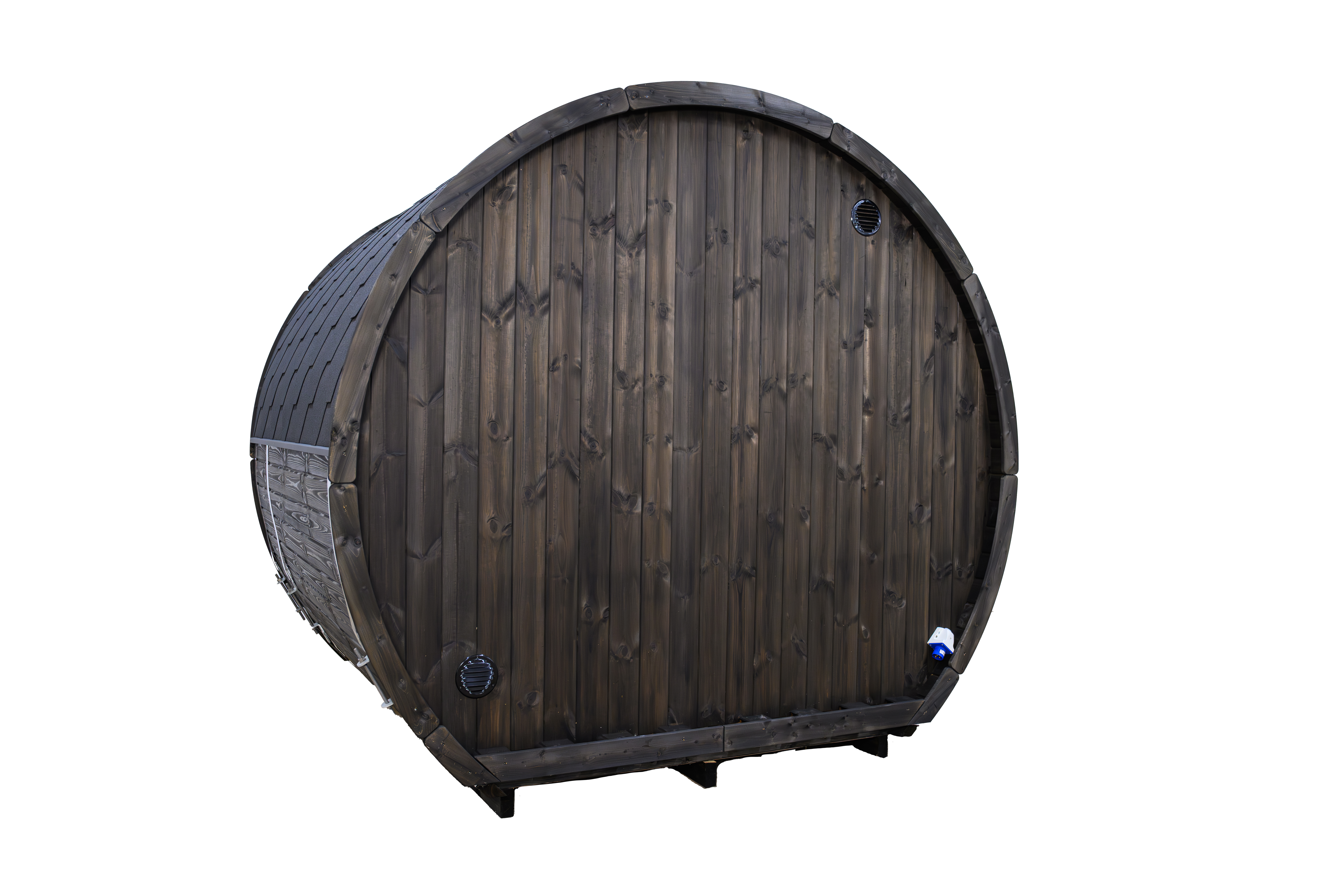 Outdoor Sauna AURORA 200 FULL BLACK Thermoholz – **Platin Version**