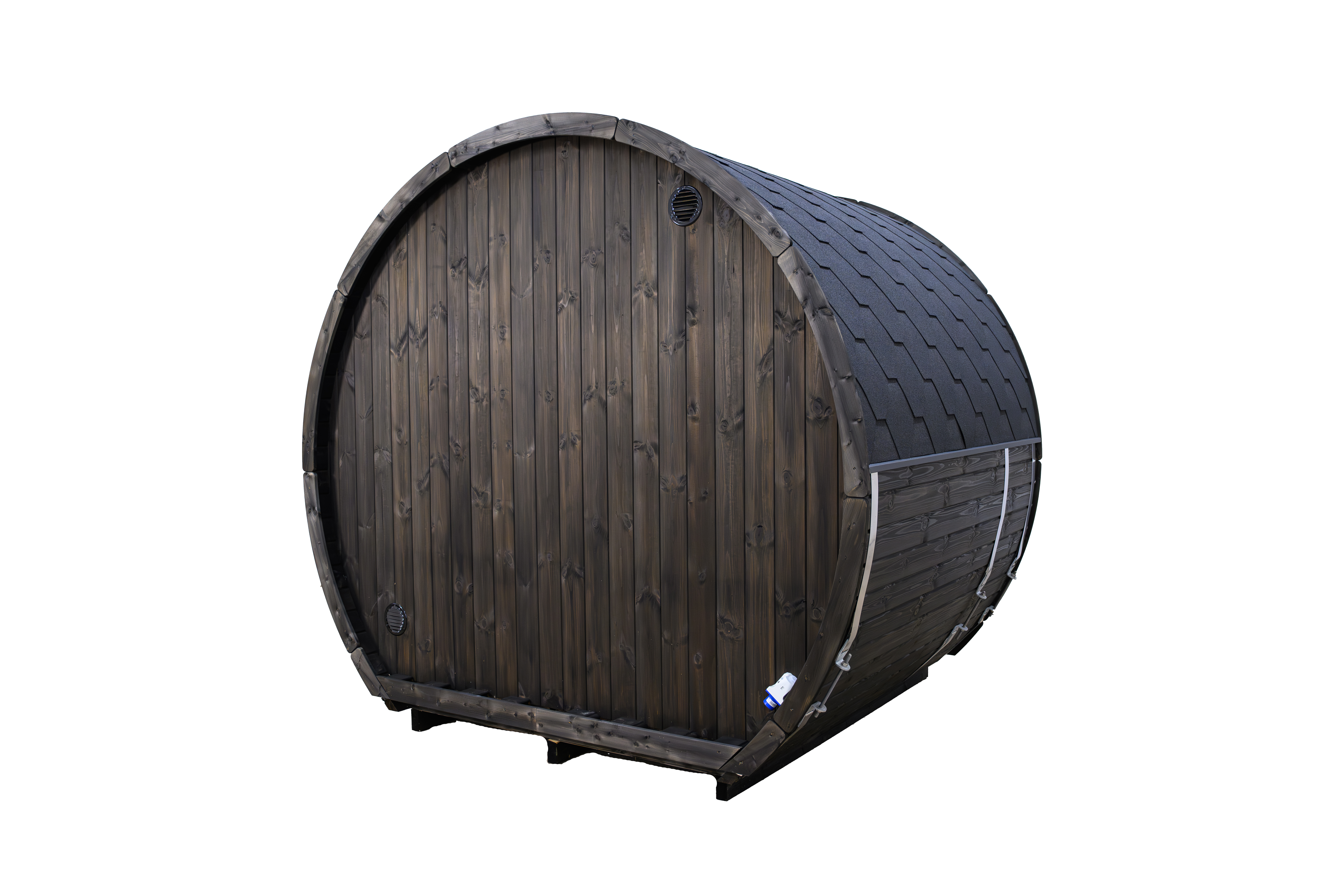 Outdoor Sauna AURORA 200 FULL BLACK Thermoholz – **Platin Version**