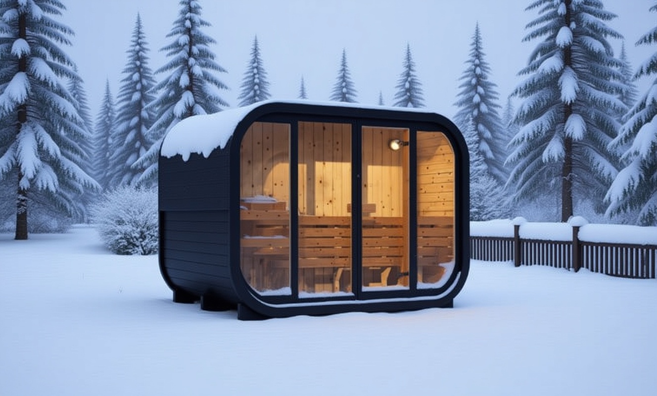 Outdoor Sauna Polaris H1 FULL BLACK Thermoholz – **Platin Version**