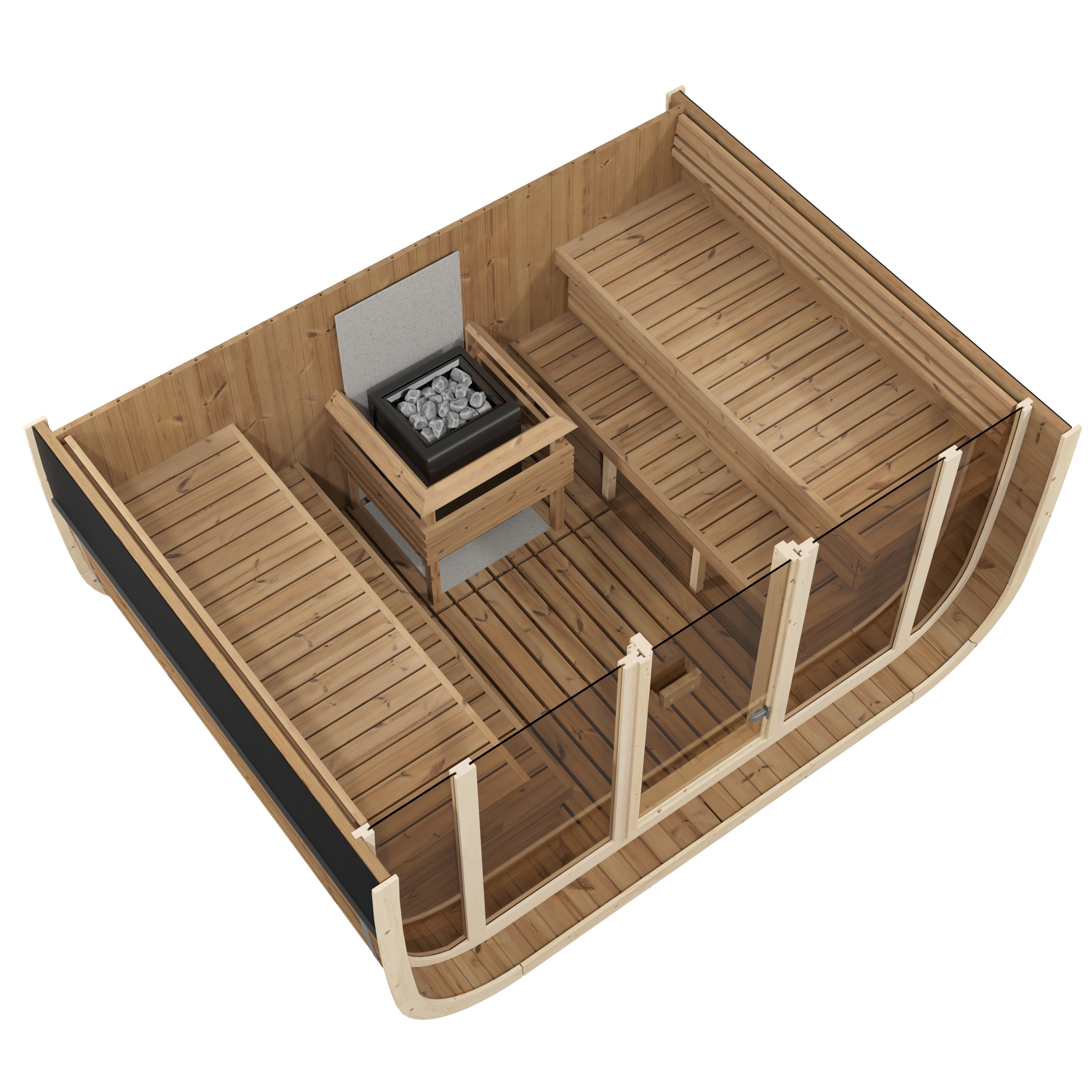 Outdoor Sauna Arctis XL Thermoholz – **Platin Version**