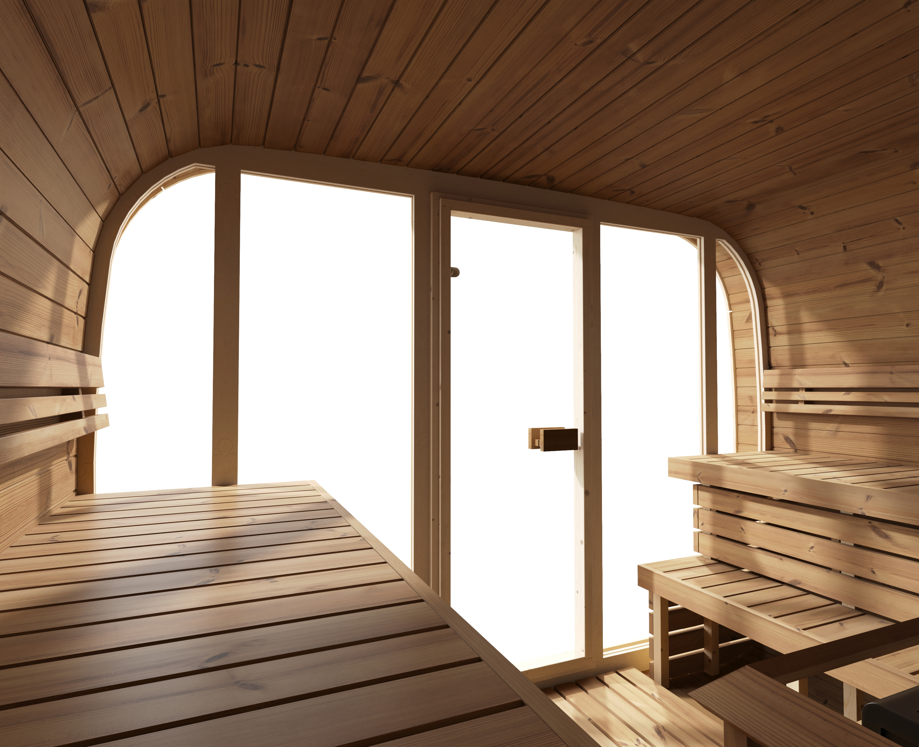 Outdoor Sauna Arctis XL Thermoholz – **Platin Version**