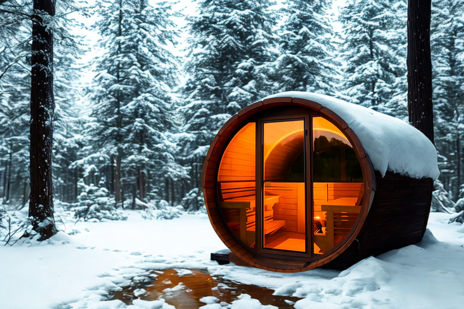 Outdoor Thermoholz Fasssauna Deluxe 230 – **Platin Version**