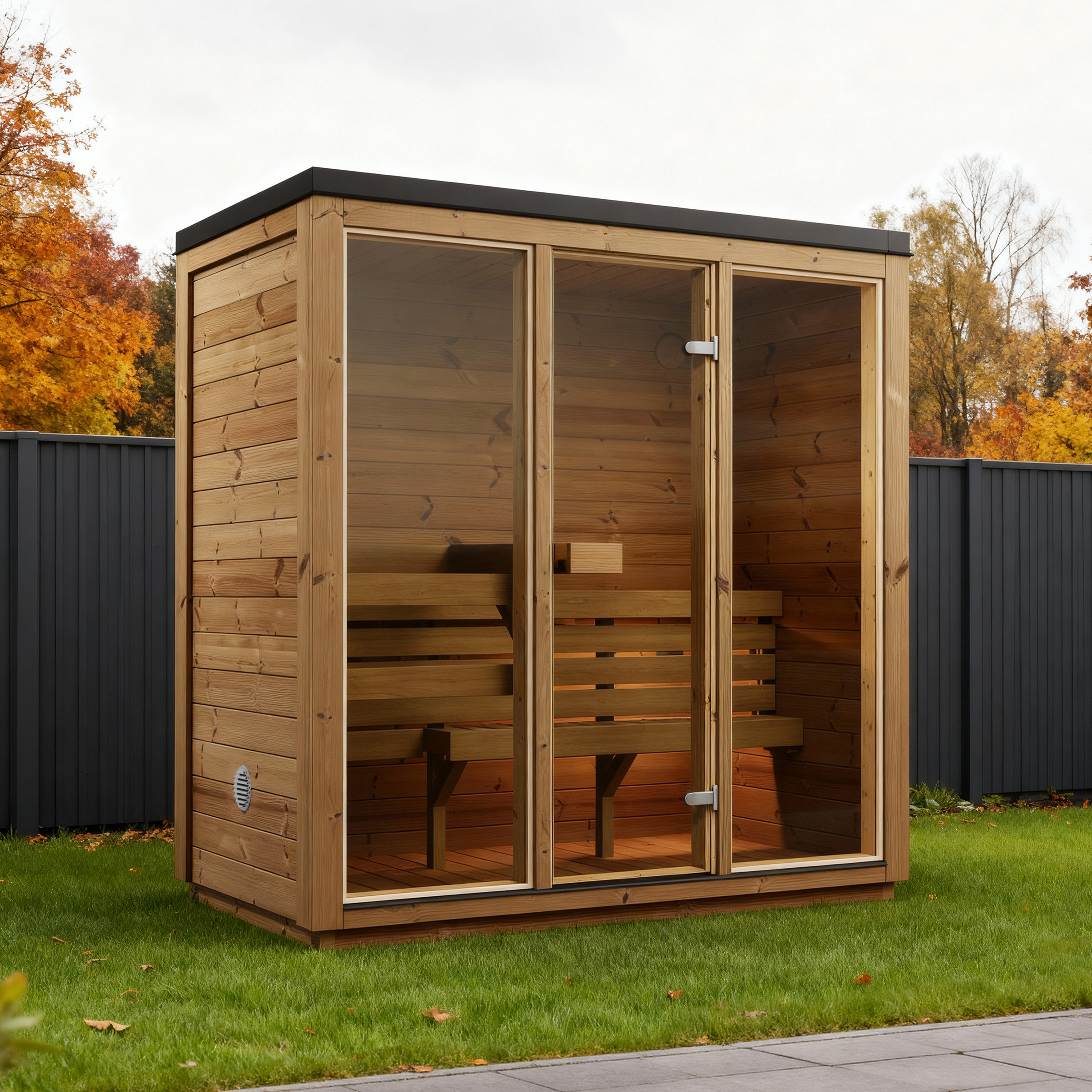 Outdoor Cube Sauna Lumo – **Platin Version**