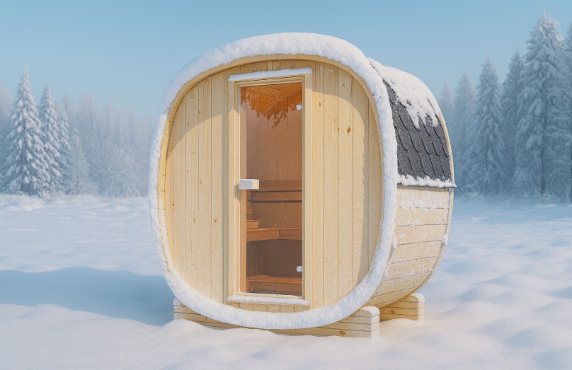 Outdoor Cube Sauna NordicSphere 130 – **Platin Version**