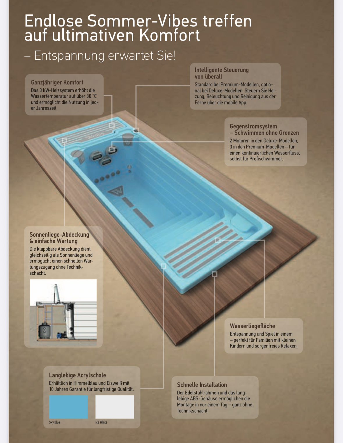 Swim Spa Wellis Beach Club **Ohne Serviceschacht**